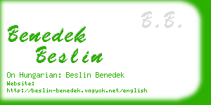 benedek beslin business card